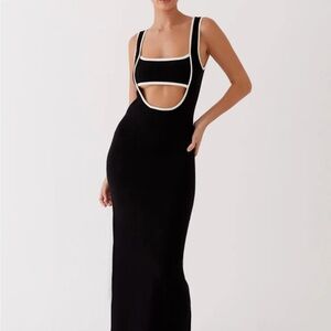 PEPPERMAYO Elegant Black and White Dress